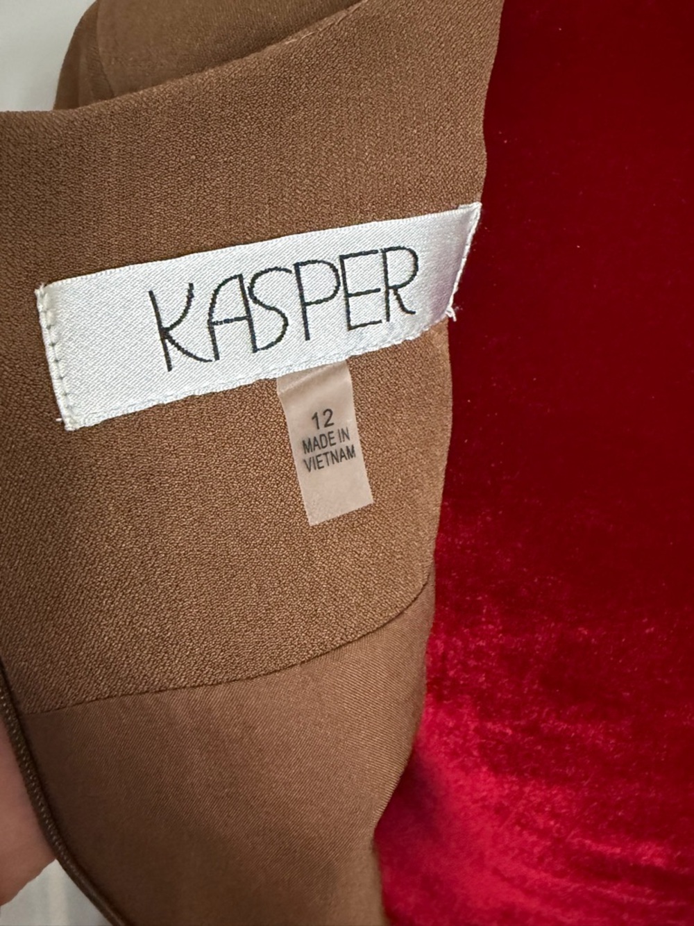 Kasper Classic Brown Belted Cap-Sleeve Dress - Picture 6 of 7